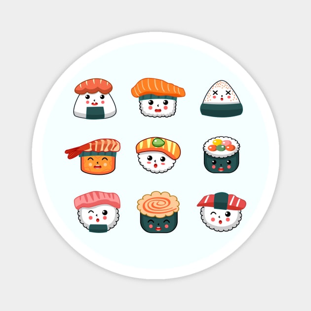 Sushi faces Magnet by Vintage Dream